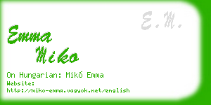 emma miko business card